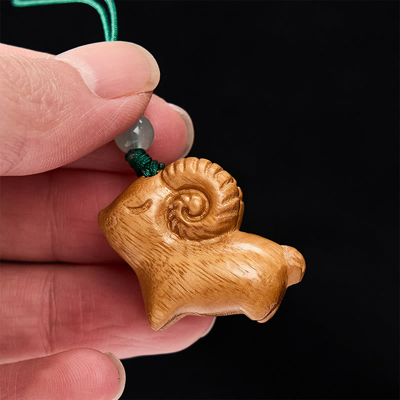 Buddha Stones Ręcznie rzeźbione breloki z motywem kozy sandałowej - image 12