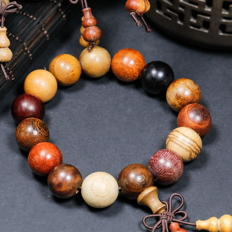Buddha Stones 108 Koralików Wenge Drewno Mala Błogosławieństwo Medytacja Bransoletka - image 12