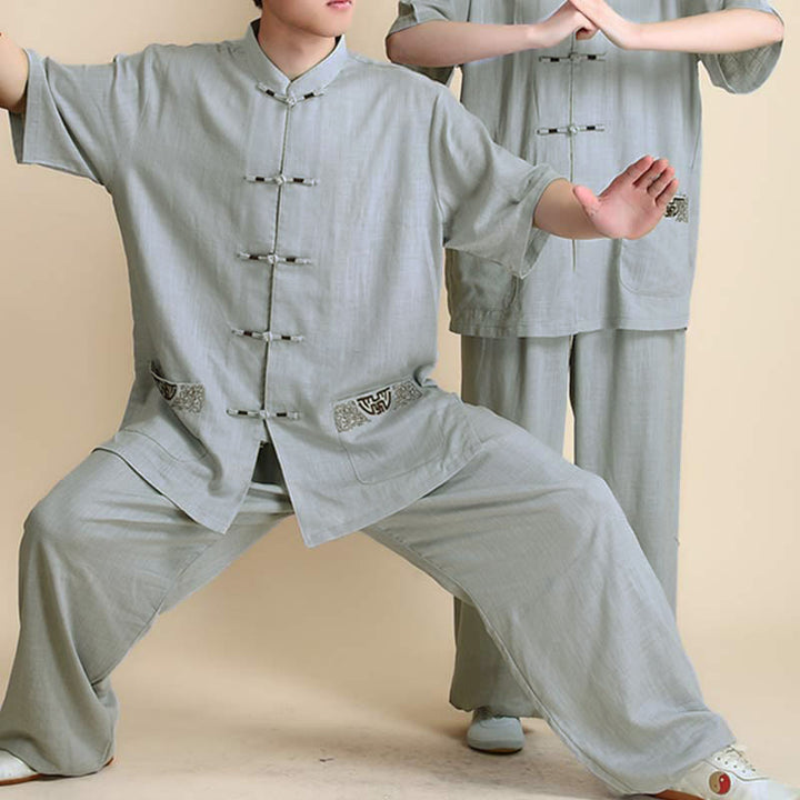Buddha Stones Medytacja Zen Modlitwa Duchowa Tai Chi Qigong Praktyka Unisex Haft Odzież Zestaw - image 23