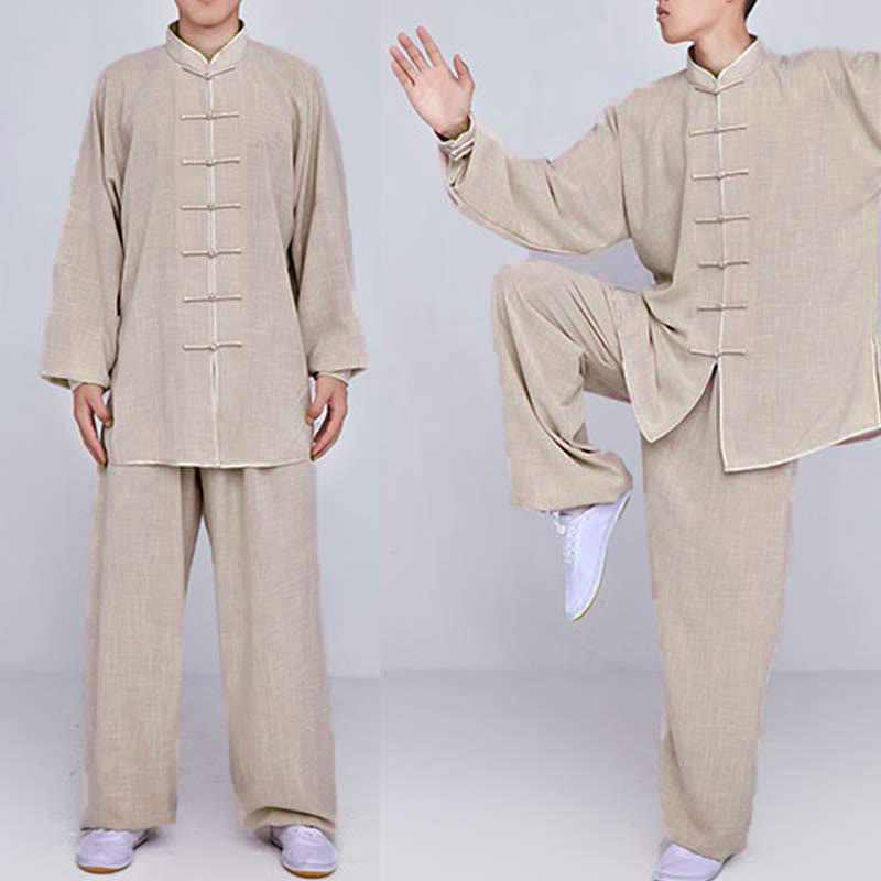 Buddha Stones Medytacja Zen Modlitwa Duchowa Tai Chi Qigong Praktyka Unisex Haft Odzież Zestaw - image 9