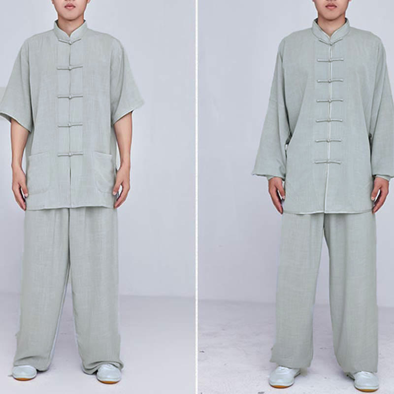 Buddha Stones Medytacja Zen Modlitwa Duchowa Tai Chi Qigong Praktyka Unisex Haft Odzież Zestaw - image 25