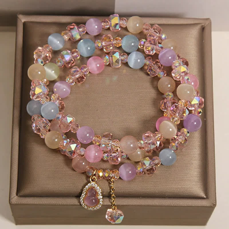 Buddha Stones Bransoletka z koralików Love Beads w kolorze wielokolorowym z motywem kociego oka i tykwy - image 7
