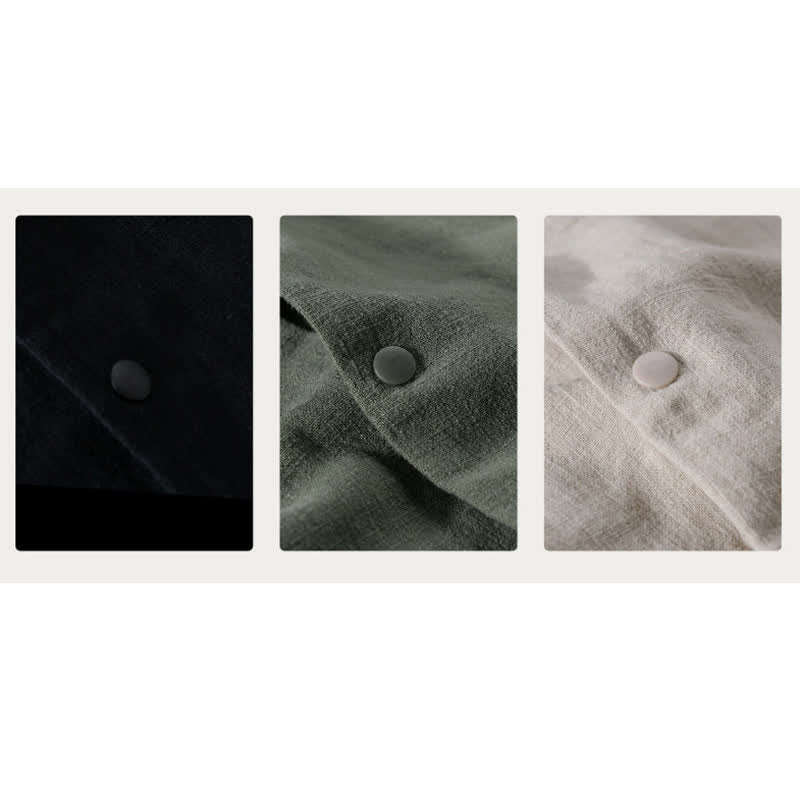 Buddha Stones Wiosenna, swobodna, minimalistyczna, męska kurtka zapinana na guziki i z kieszeniami - image 24