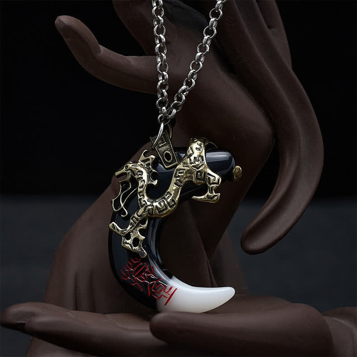 Buddha Stones Naszyjnik z wisiorkiem Dragon Strength Crescent - image 12