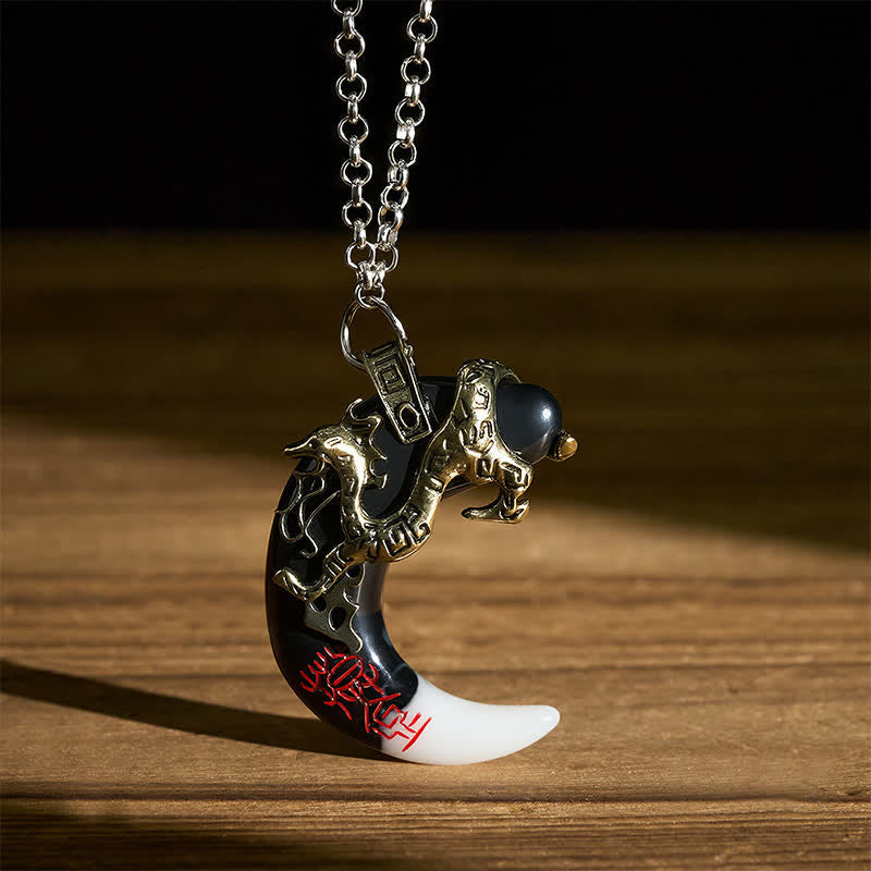 Buddha Stones Naszyjnik z wisiorkiem Dragon Strength Crescent - image 14