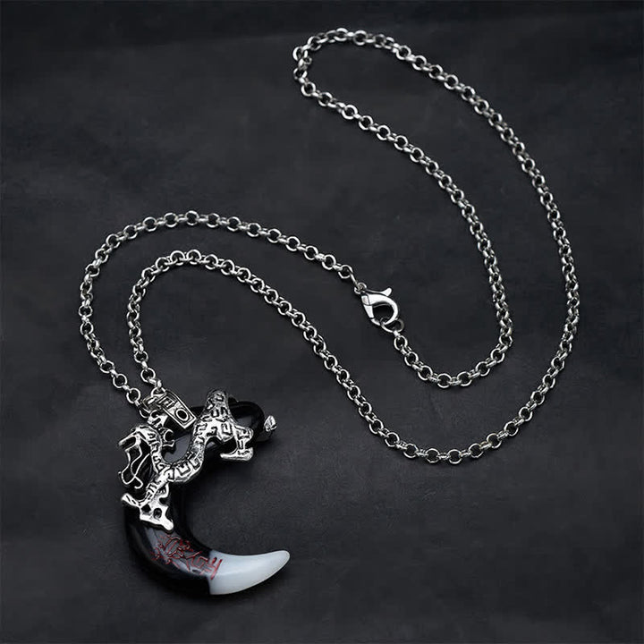 Buddha Stones Naszyjnik z wisiorkiem Dragon Strength Crescent - image 1