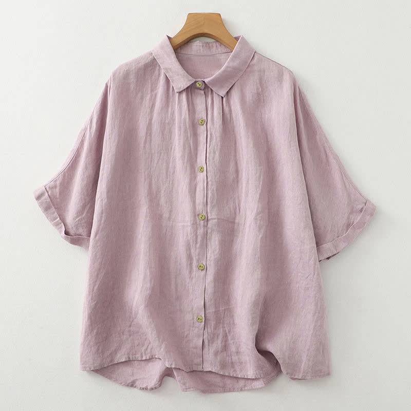 Koszula damska z krótkim rękawem i prostymi guzikami „Buddha Stones” - Oset - US12, UK/AU16, EU44 (2XL) - image 1