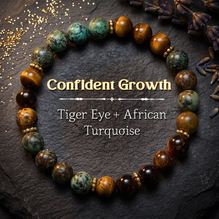 Buddha Stones Bransoletka z koralików Tiger Eye Malachite Green Agat Strength - Tygrysie Oko (Ochrona ♥ Odwaga) - image 0
