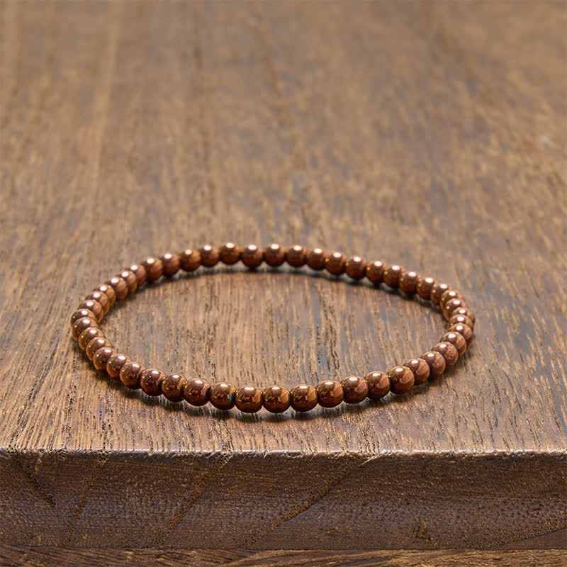 Buddha Stones 2-częściowy zestaw minimalistycznej okrągłej bransoletki z hematytu uziemiającego - image 9