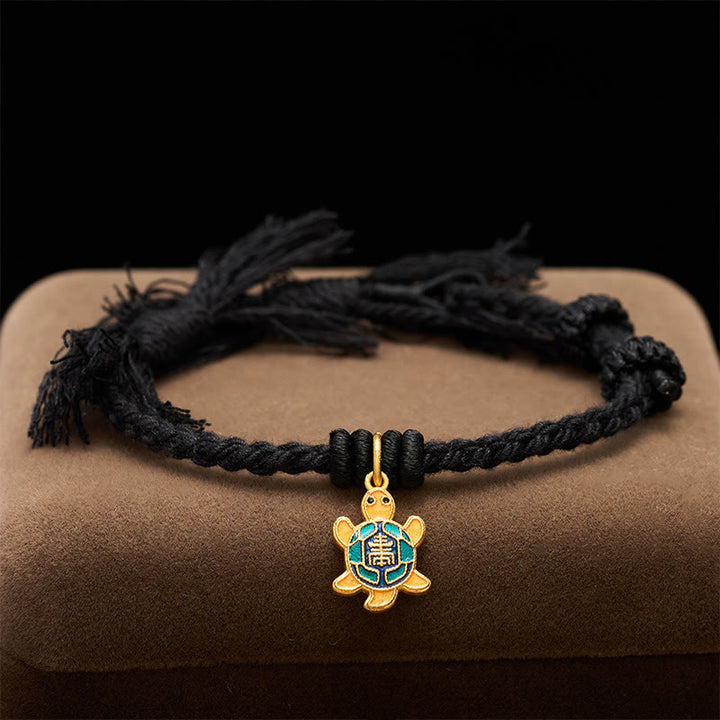 Buddha Stones Bransoletka z żółwiem, pozłacaną miedzią i czerwonym sznurkiem Balance Tibet - image 19