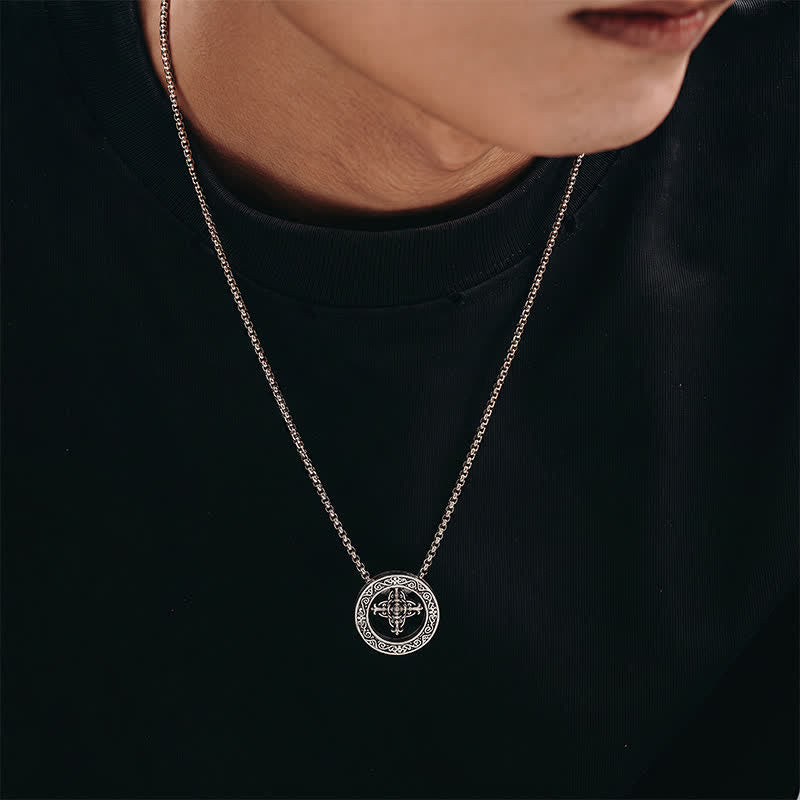 Buddha Stones Naszyjnik z miedzi w kształcie krzyża, z wisiorkiem o mocy duchowej Vajra - image 3