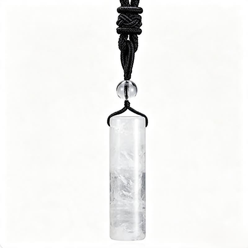 Buddha Stones Różnorodny kryształowy wisiorek z cylindrem i zielonym awenturynem z ametystem i kwarcem różowym - Biały kryształ - image 14