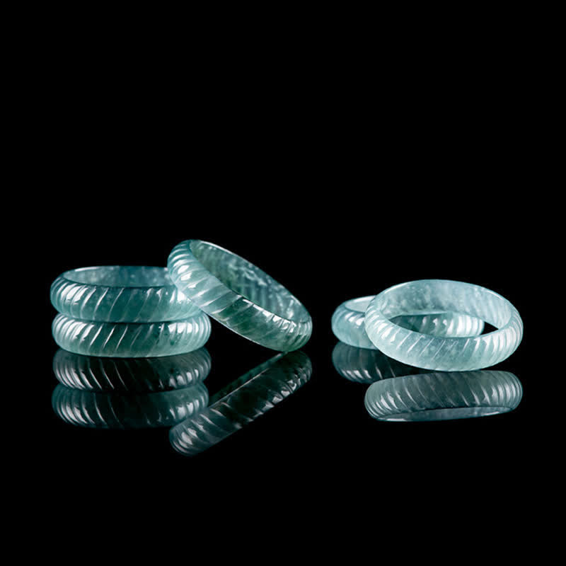 Buddha Stones Pierścień Mocy z Półprzezroczystej Łuski Smoka z Jadeitu - image 6