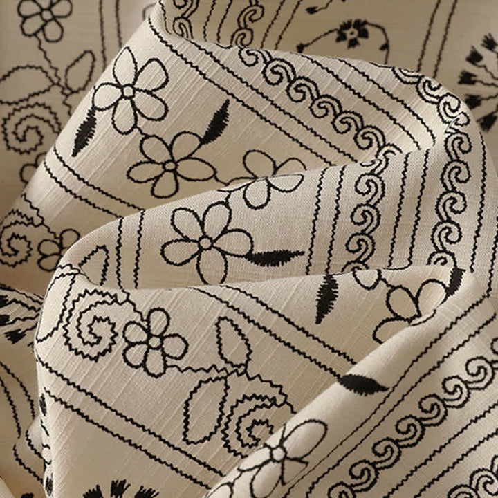 Buddha Stones Spodnie capri damskie haremowe w stylu boho, wiosenno-letnim, ze ściągaczem i paskiem, z kieszenią - image 4