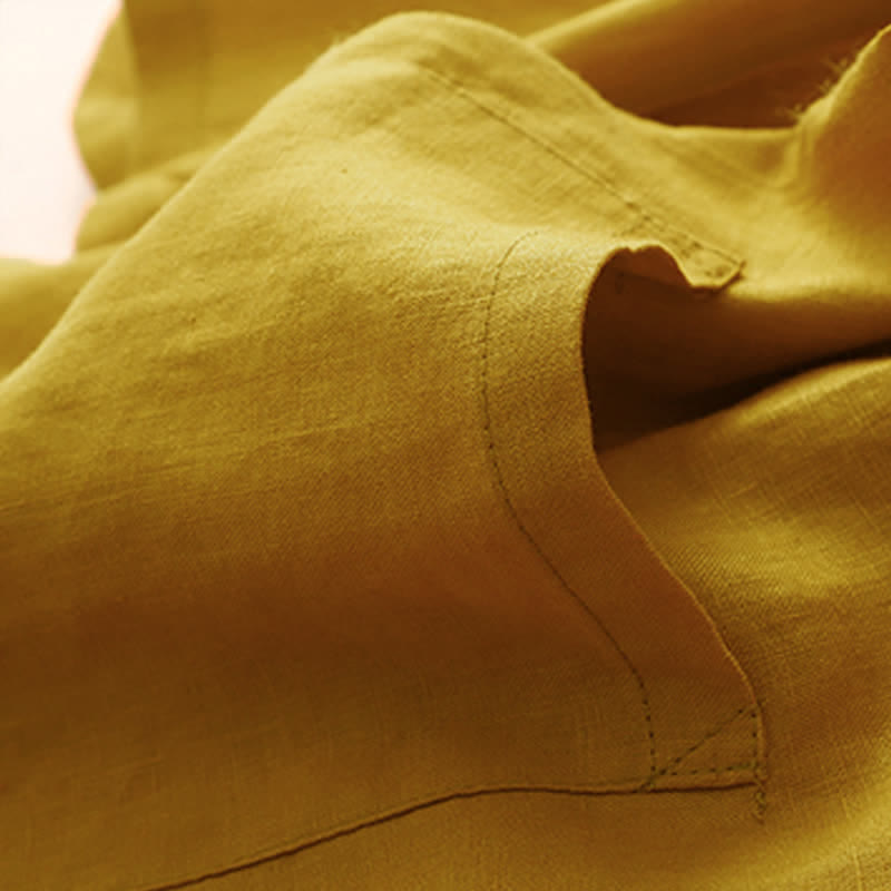 Buddha Stones Koszule damskie wiosenno-letnie, casualowe, minimalistyczne, z kieszeniami naszywanymi i solidnymi rękawami 3/4 i kieszeniami - image 25