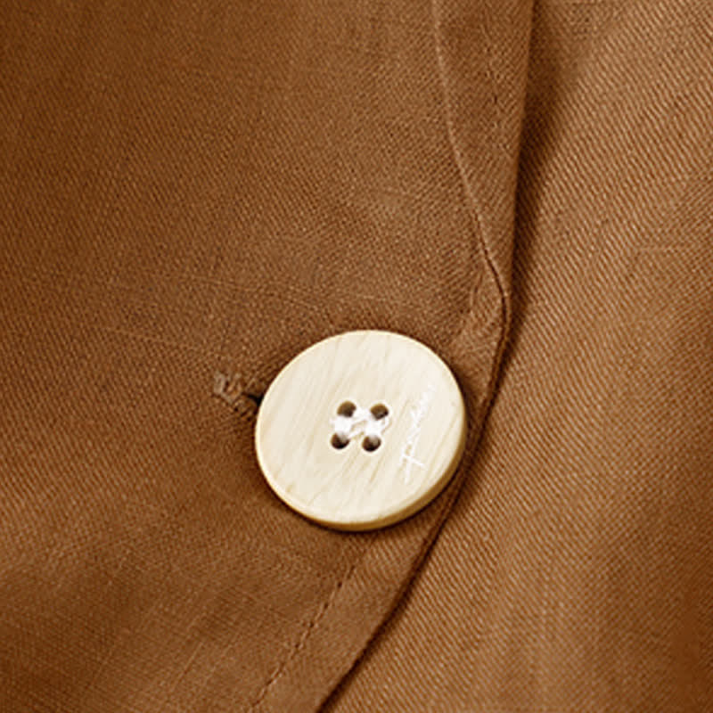 Buddha Stones Koszule damskie wiosenno-letnie, casualowe, minimalistyczne, z kieszeniami naszywanymi i solidnymi rękawami 3/4 i kieszeniami - image 3
