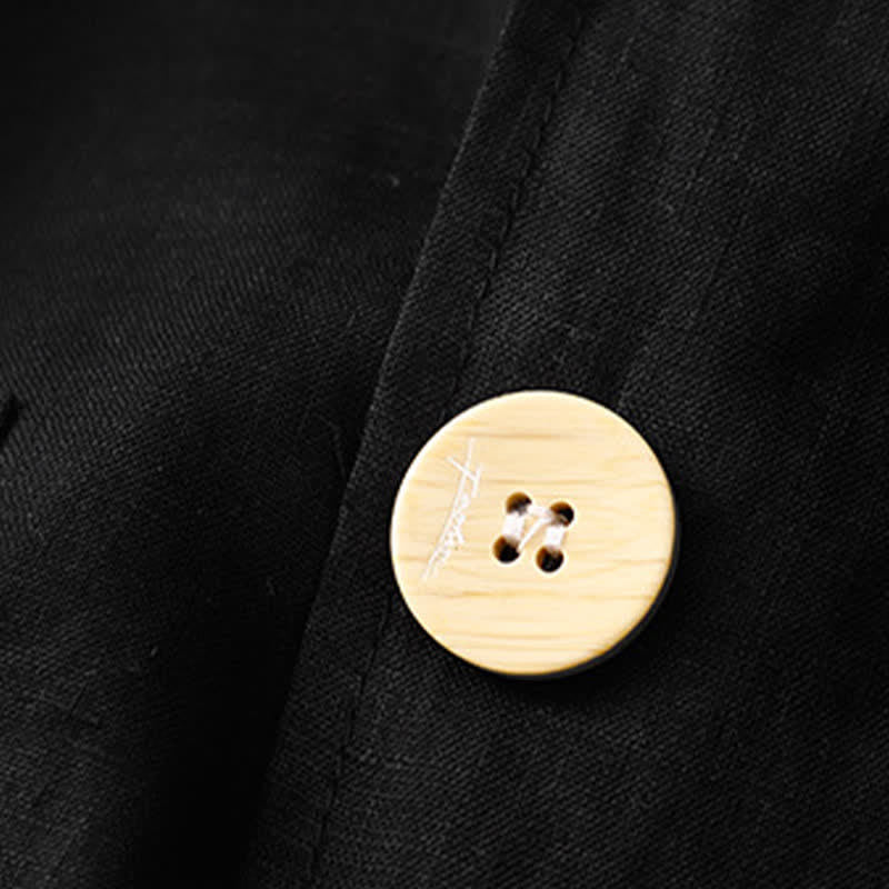 Buddha Stones Koszule damskie wiosenno-letnie, casualowe, minimalistyczne, z kieszeniami naszywanymi i solidnymi rękawami 3/4 i kieszeniami - image 30