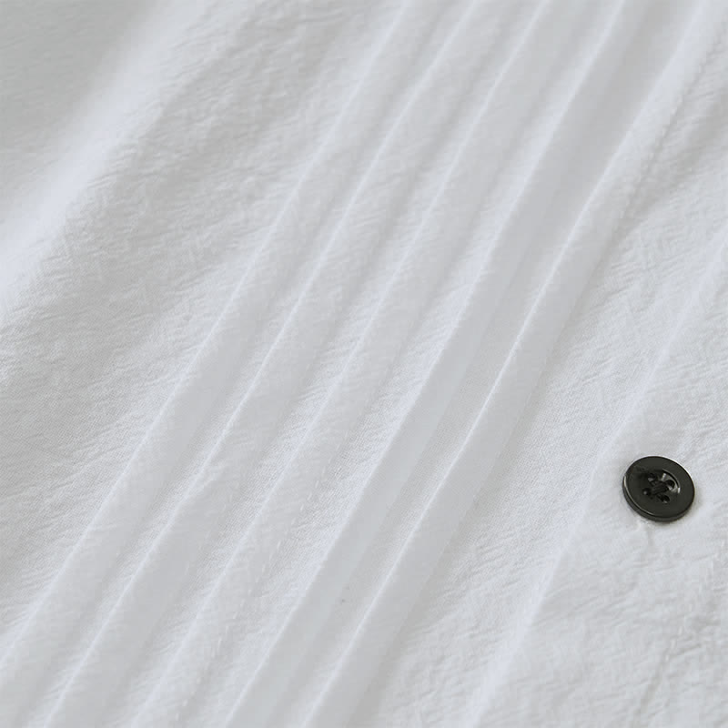 Buddha Stones Wiosenne, minimalistyczne koszule męskie z długim rękawem i zapięciem na guziki - image 3