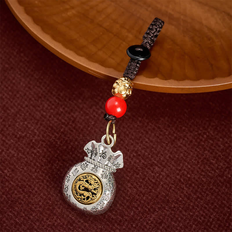 Buddha Stones Plecione breloki z chińskim znakiem zodiaku Fu i symbolem szczęścia - Smok - image 0