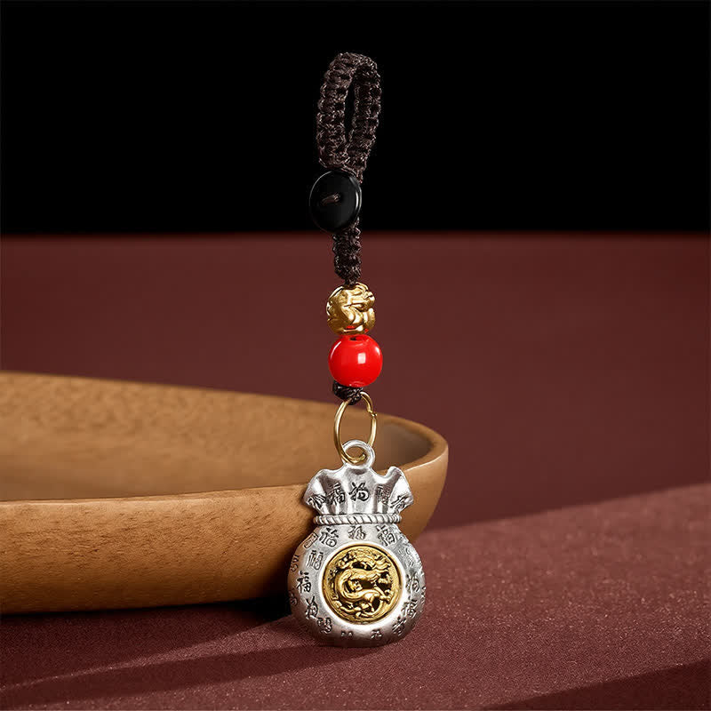 Buddha Stones Plecione breloki z chińskim znakiem zodiaku Fu i symbolem szczęścia - image 1