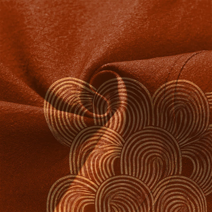 Buddha Stones Męskie kimono z bawełny z odkrytym przodem i wzorem w kształcie półksiężyca - image 5