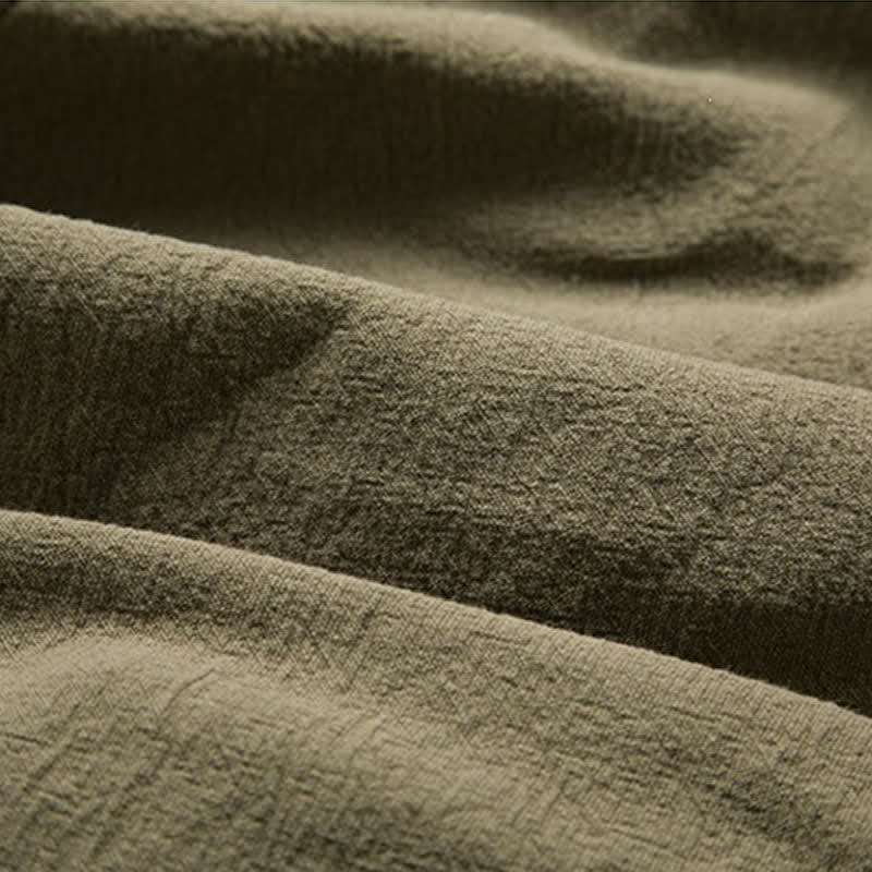 Buddha Stones Wiosenne i jesienne minimalistyczne kimona męskie w stylu Tang ze ściągaczem i solidną bawełną z kieszenią - image 11