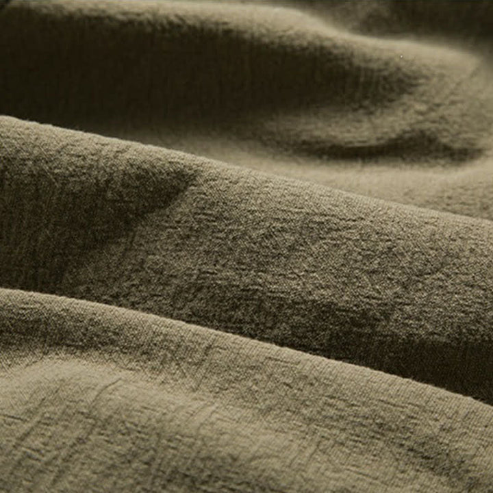 Buddha Stones Wiosenne i jesienne minimalistyczne kimona męskie w stylu Tang ze ściągaczem i solidną bawełną z kieszenią - image 11