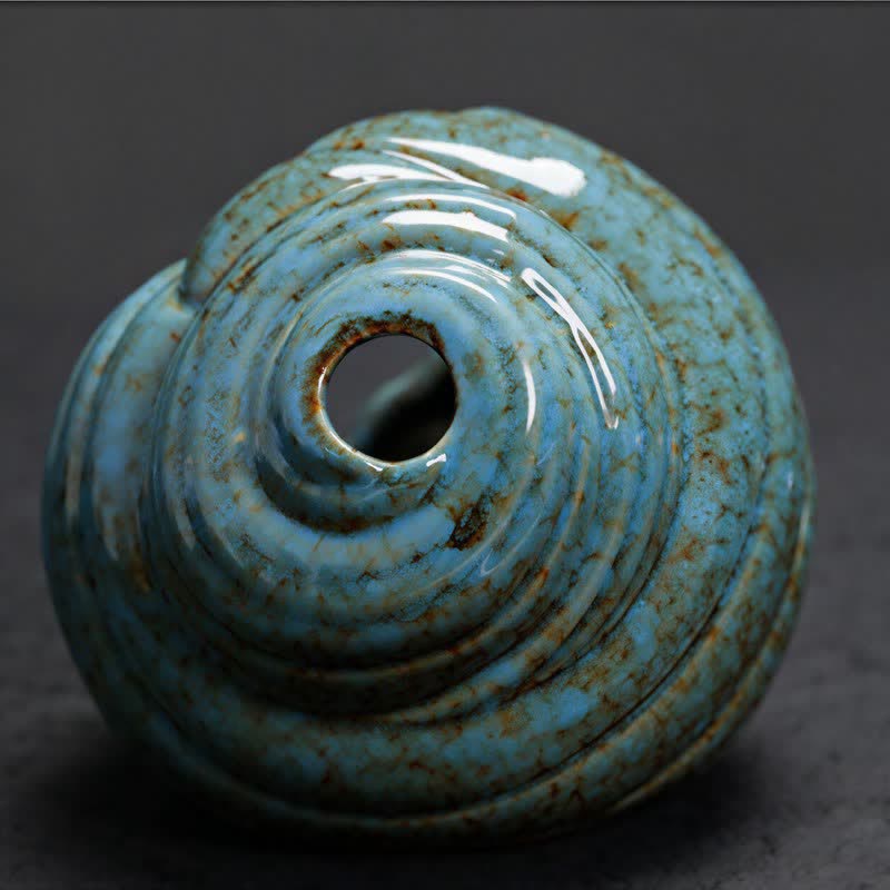 Buddha Stones Ceramiczne kadzielnice oczyszczające Shankha w kształcie muszli konchowej - image 3