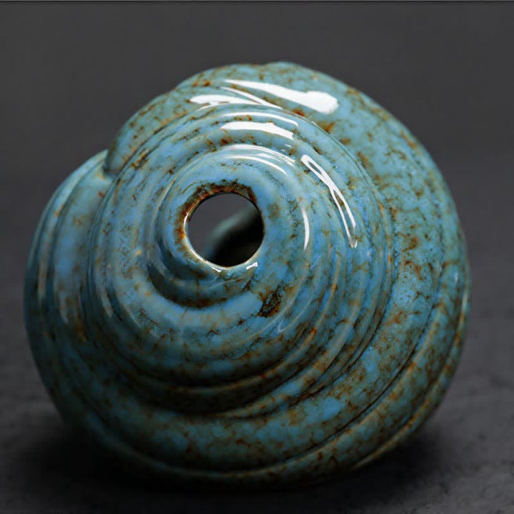 Buddha Stones Ceramiczne kadzielnice oczyszczające Shankha w kształcie muszli konchowej - image 3