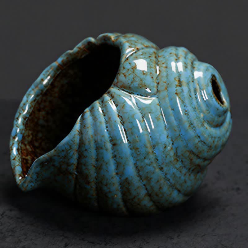 Buddha Stones Ceramiczne kadzielnice oczyszczające Shankha w kształcie muszli konchowej - image 1