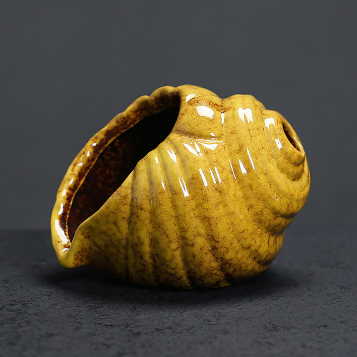 Buddha Stones Ceramiczne kadzielnice oczyszczające Shankha w kształcie muszli konchowej - image 14