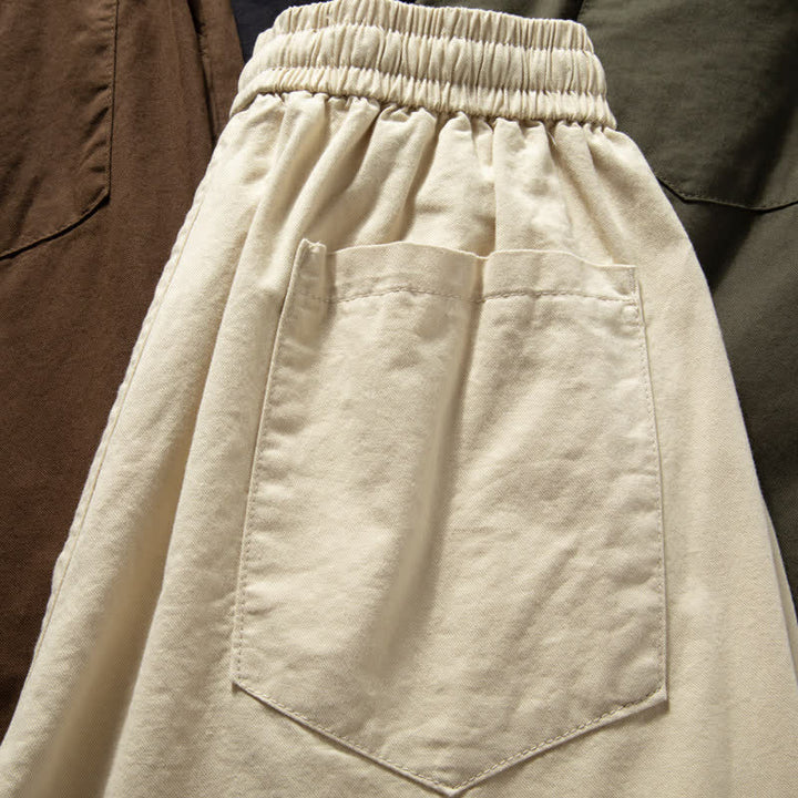 Buddha Stones Wiosenne i jesienne klasyczne spodnie męskie z prostymi nogawkami i ściągaczem, z kieszeniami i zapięciem na sznurek - image 7