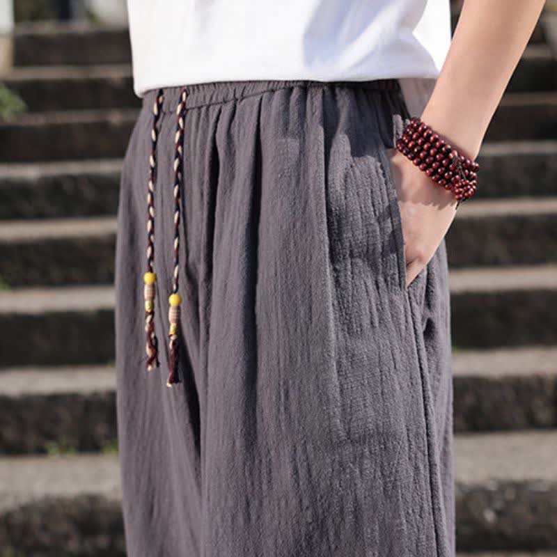 Buddha Stones Spodnie męskie w stylu retro casual, proste, długie, z kieszeniami, wiosna/jesień - image 9
