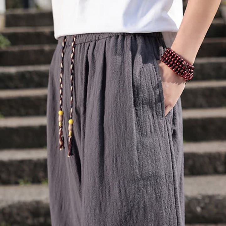 Buddha Stones Spodnie męskie w stylu retro casual, proste, długie, z kieszeniami, wiosna/jesień - image 9