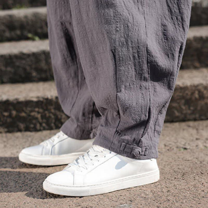 Buddha Stones Spodnie męskie w stylu retro casual, proste, długie, z kieszeniami, wiosna/jesień - image 10