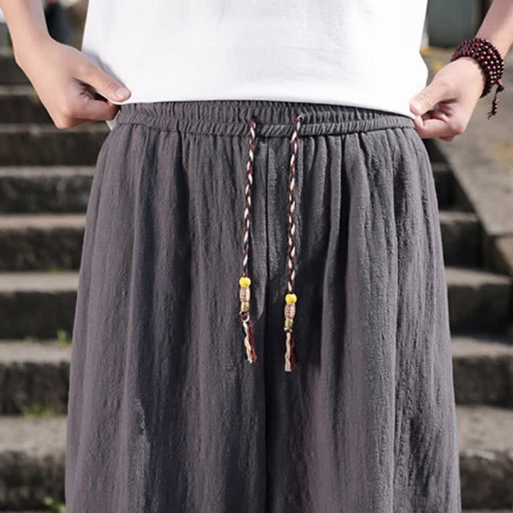 Buddha Stones Spodnie męskie w stylu retro casual, proste, długie, z kieszeniami, wiosna/jesień - image 8