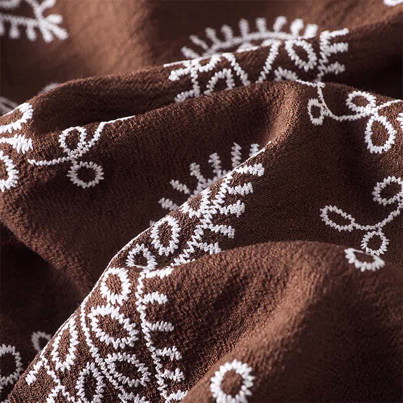 Buddha Stones Spodnie damskie do kostek w stylu boho, wiosenne i letnie, z prostymi nogawkami i kieszeniami, ściągane sznurkiem i wzorem paisley - image 10