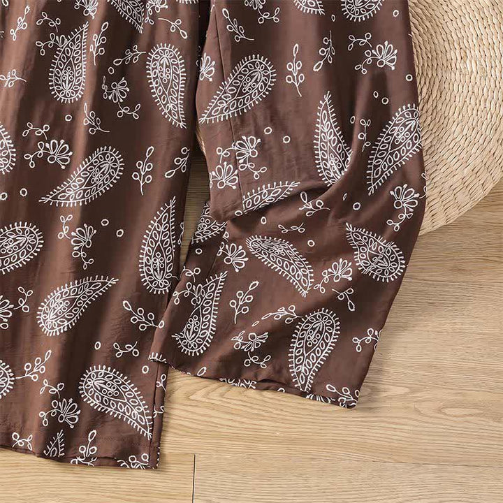 Buddha Stones Spodnie damskie do kostek w stylu boho, wiosenne i letnie, z prostymi nogawkami i kieszeniami, ściągane sznurkiem i wzorem paisley - image 9