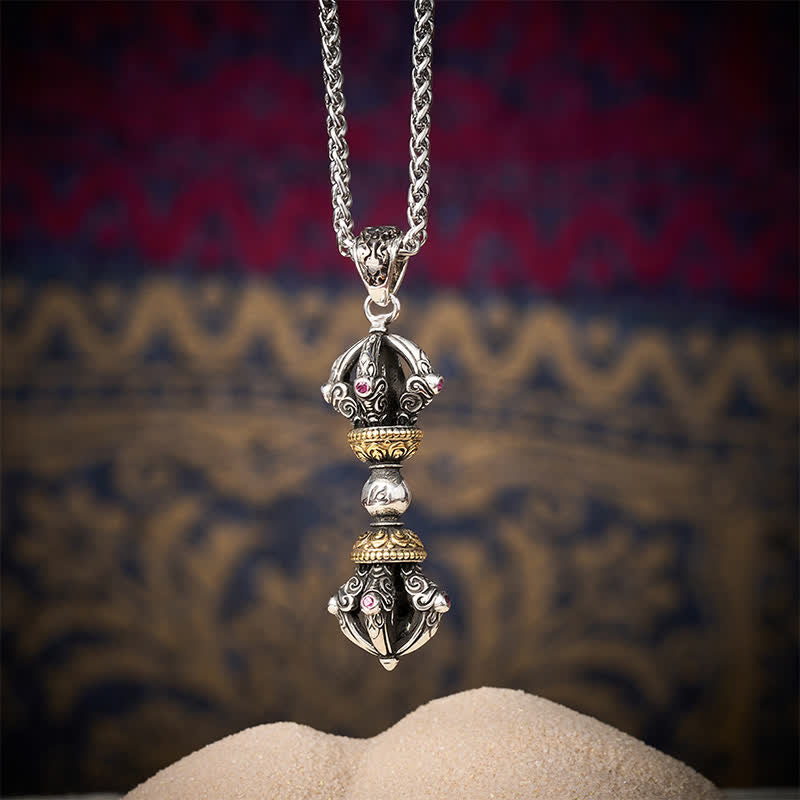 Buddha Stones Tybetański miedziany naszyjnik z wisiorem Vajra dla uziemienia i mocy duchowej - image 8
