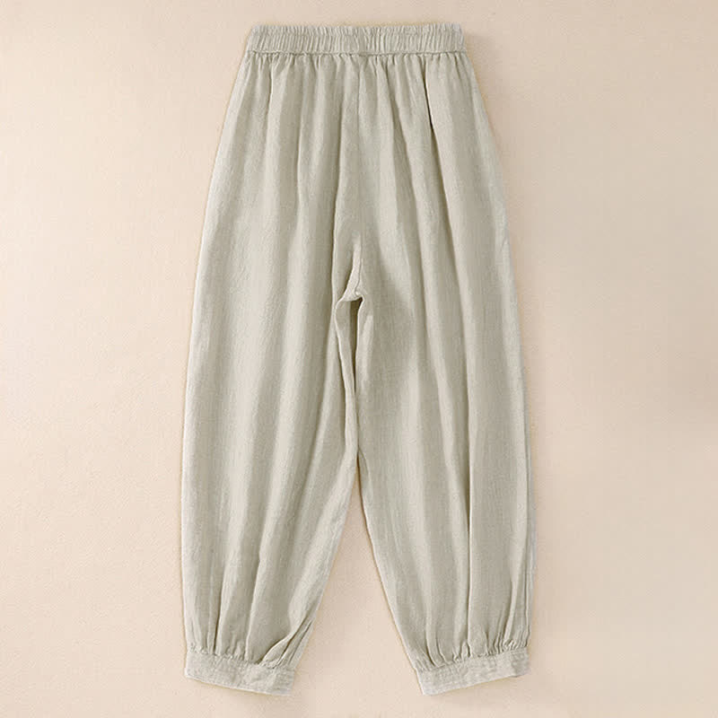 Buddha Stones Spodnie damskie haremowe z kieszeniami, wiosenne i letnie, proste, casualowe i skrócone - image 16