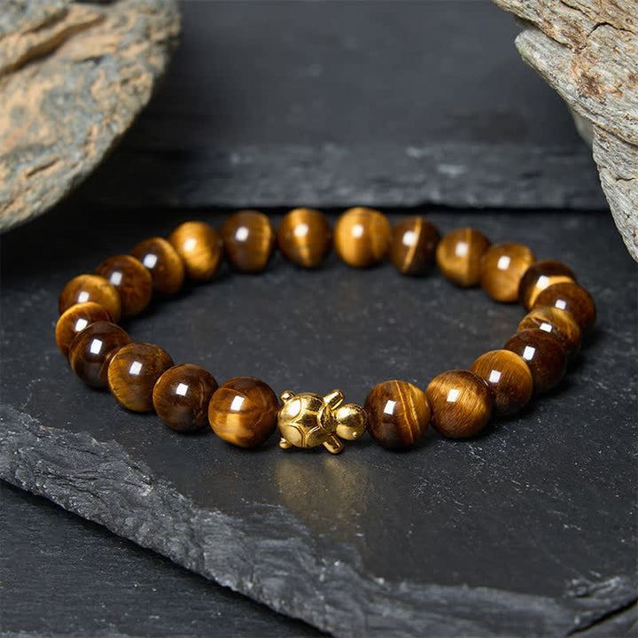 Buddha Stones Bransoletka z naturalnych koralików Courage Beads z tygrysim okiem i akcesoriami do żółwia - 8 mm tygrysie oko (obwód nadgarstka: 5,9–6,3 cala/15–16 cm) - image 9