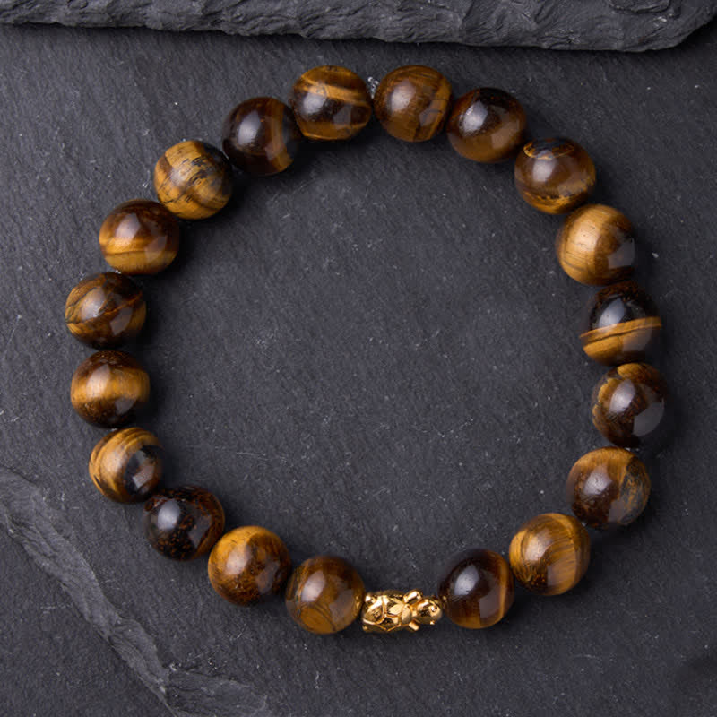 Buddha Stones Bransoletka z naturalnych koralików Courage Beads z tygrysim okiem i akcesoriami do żółwia - image 16
