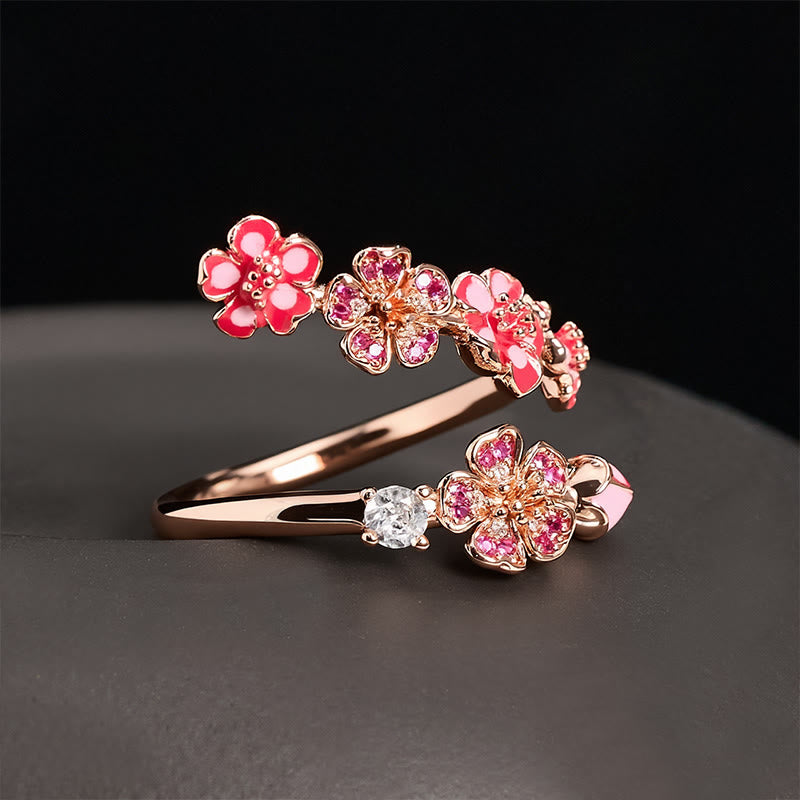 Buddha Stones Miedziany pierścionek Peach Blossom Balance Open - 18,9 mm-US9 - image 0
