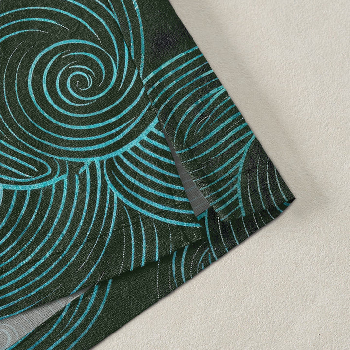 Buddha Stones Męskie kimono z bawełny z wzorem w koła z odkrytym przodem - image 4