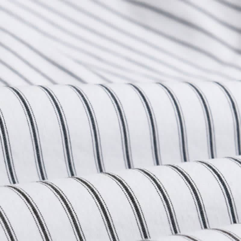 Buddha Stones Koszule męskie z długim rękawem i kieszeniami, wiosenne i jesienne, zapinane na guziki, w paski, bawełniane - image 13
