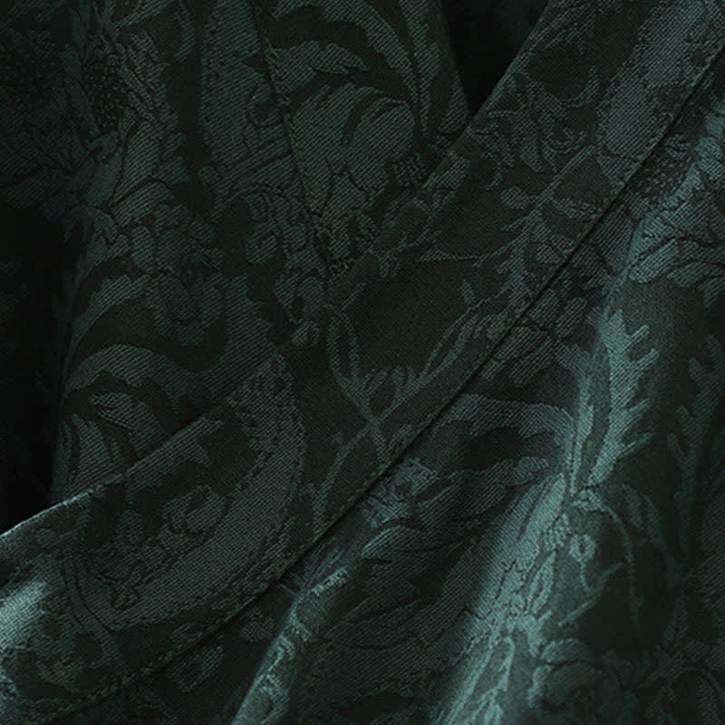 Buddha Stones Jesienne kimono damskie w stylu vintage ze ściągaczem i kwiatowym wzorem - image 4