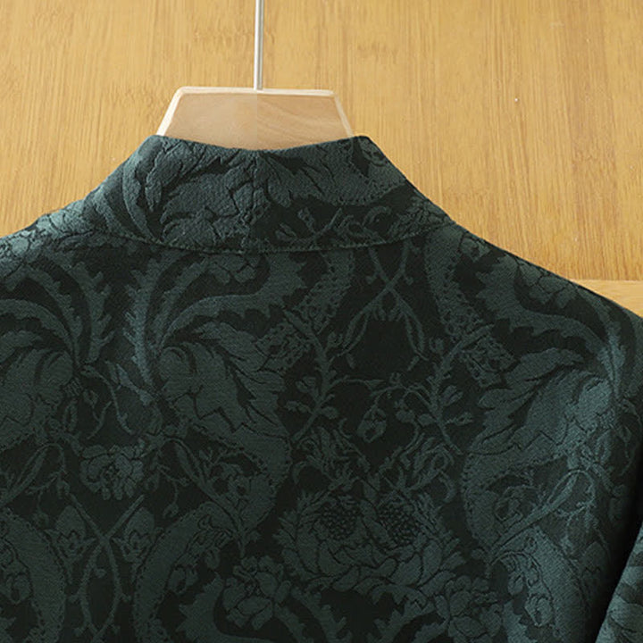 Buddha Stones Jesienne kimono damskie w stylu vintage ze ściągaczem i kwiatowym wzorem - image 3