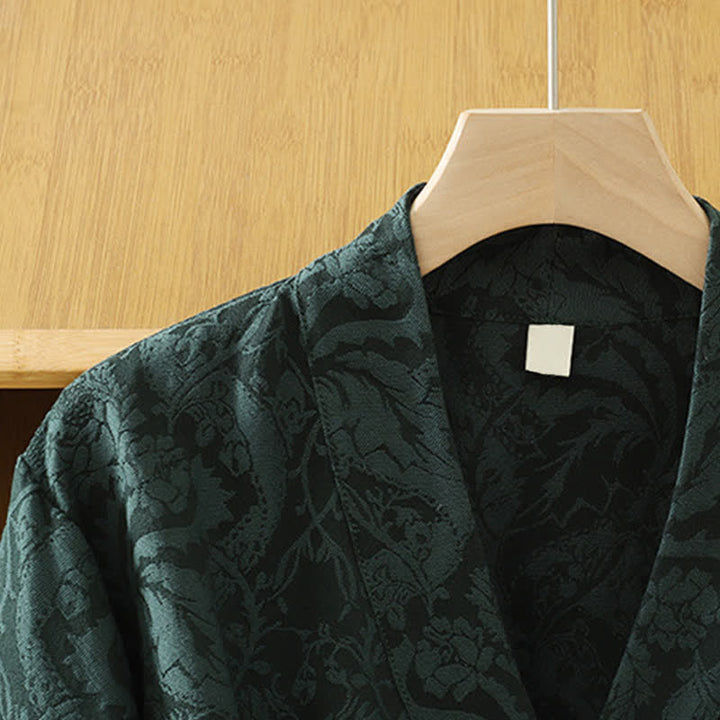 Buddha Stones Jesienne kimono damskie w stylu vintage ze ściągaczem i kwiatowym wzorem - image 2