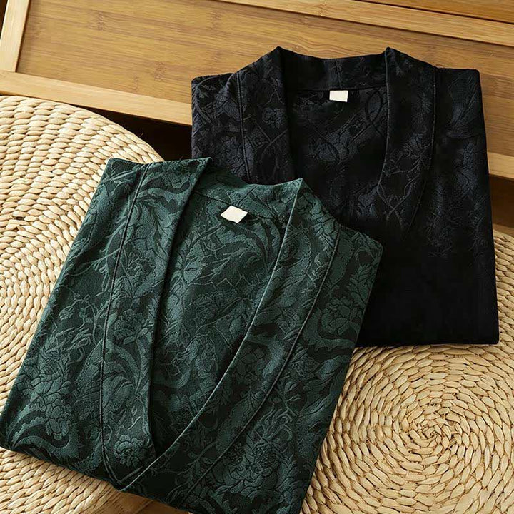 Buddha Stones Jesienne kimono damskie w stylu vintage ze ściągaczem i kwiatowym wzorem - image 15