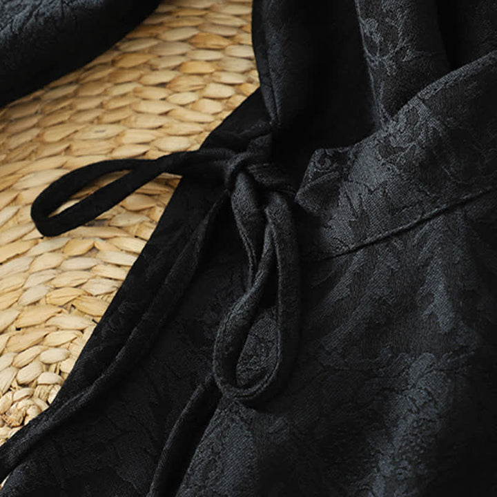 Buddha Stones Jesienne kimono damskie w stylu vintage ze ściągaczem i kwiatowym wzorem - image 11